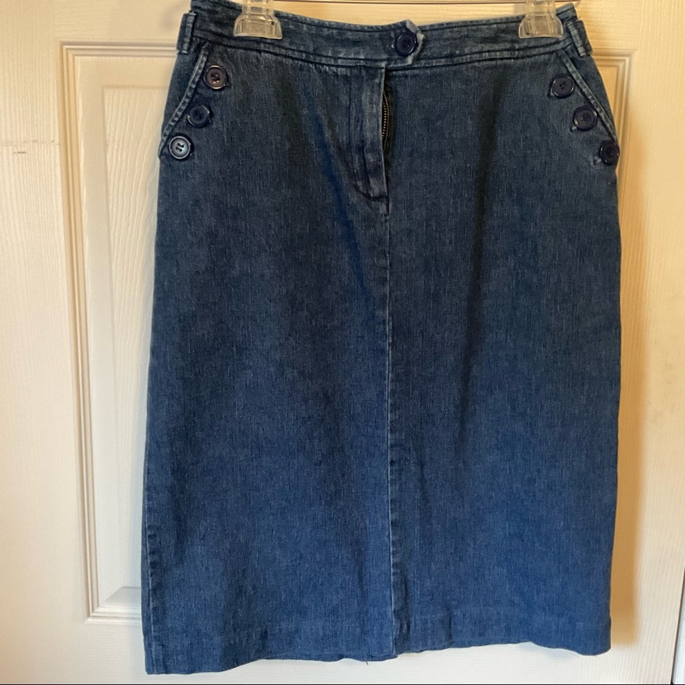 Christopher & Banks Stretch Denim Midi Skirt Size 4